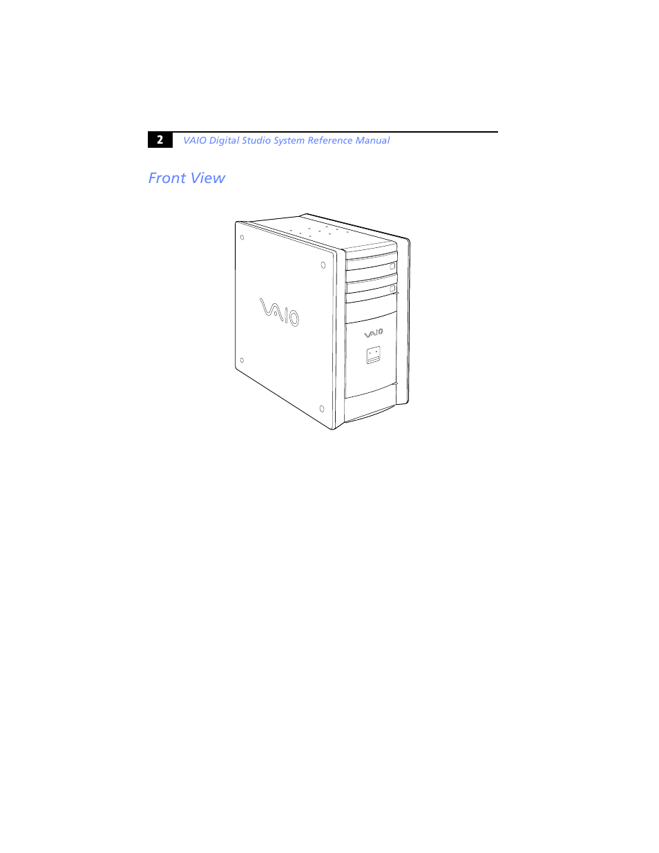 Front view | Sony PCV-RX640 User Manual | Page 14 / 92