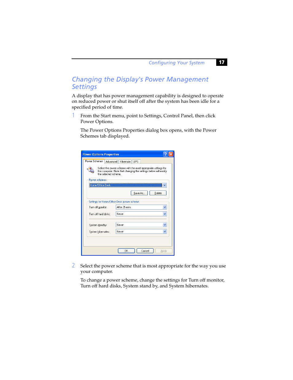 Changing the display's power management settings | Sony PCV-RX640 User Manual | Page 29 / 92