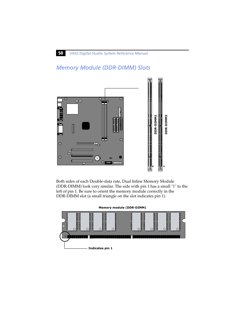 Memory module (ddr-dimm) slots | Sony PCV-RX640 User Manual | Page 62 / 92