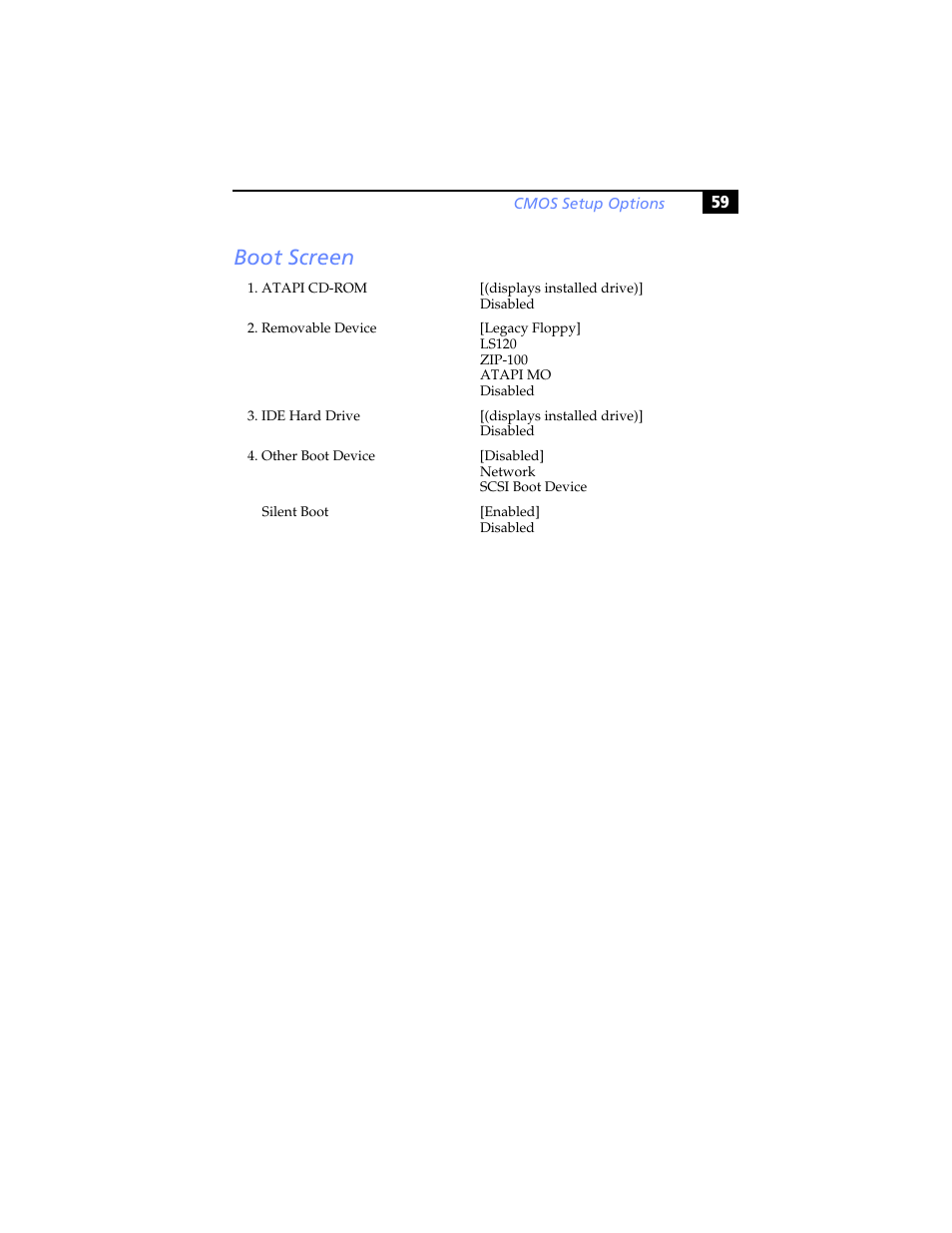 Boot screen | Sony PCV-RX640 User Manual | Page 71 / 92