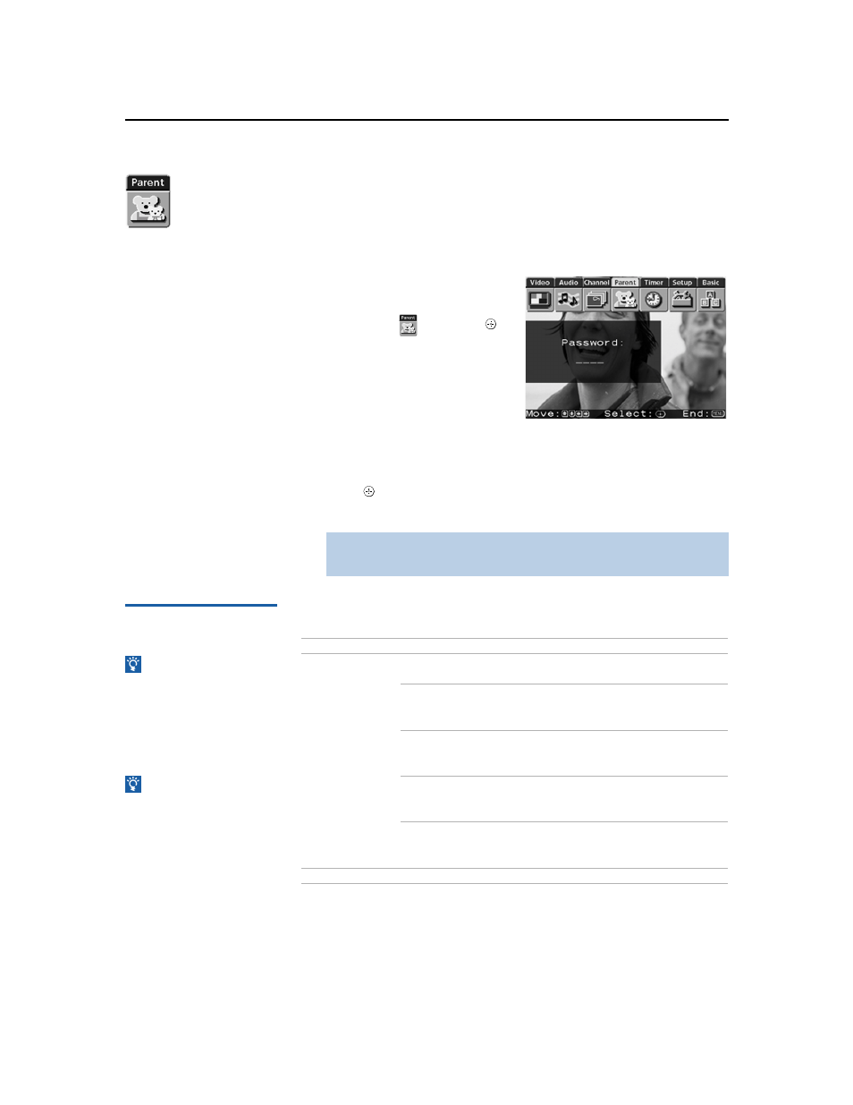 Using the parent menu, 44 using the parent menu | Sony KV-32FV27 User Manual | Page 52 / 74