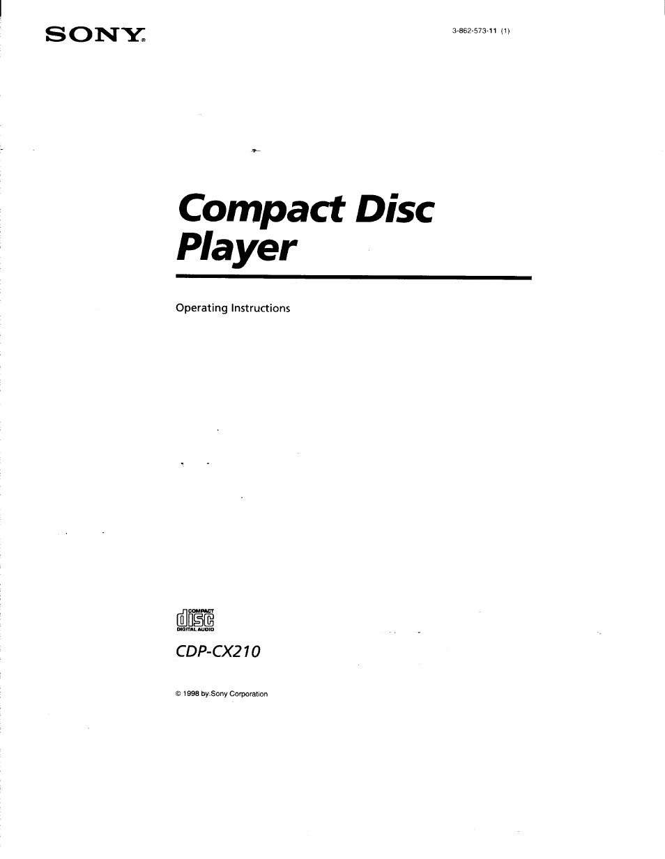 Sony CDP-CX210 User Manual | 19 pages