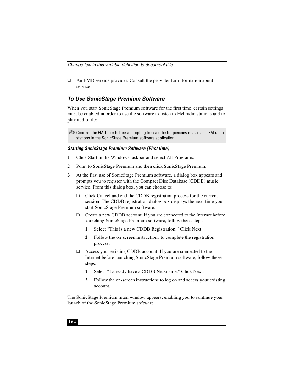 To use sonicstage premium software | Sony PCG-GR390K User Manual | Page 164 / 217