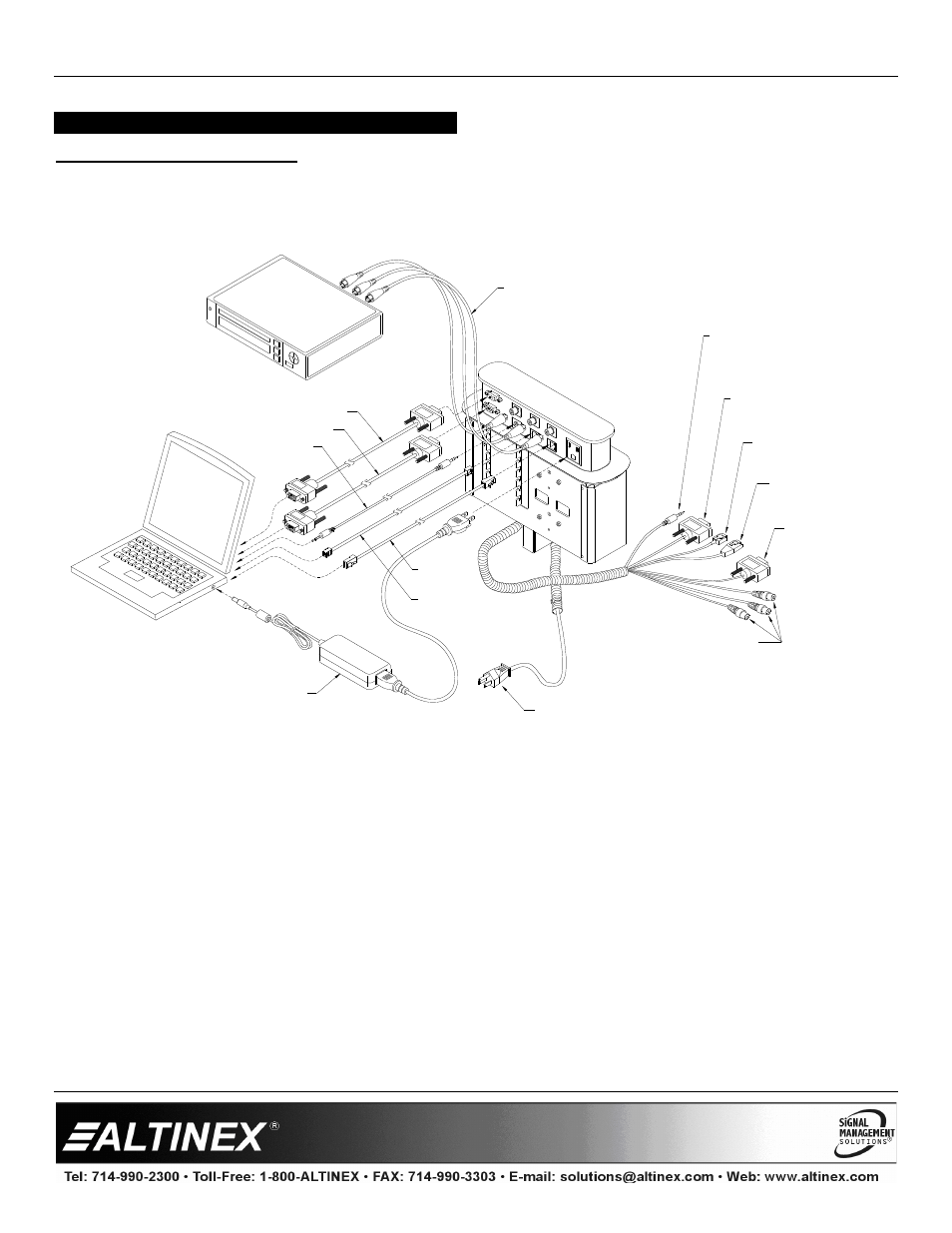 Application diagrams, Diagram 1: typical setup, Tabletop solutions | Application diagrams 5 | Altinex Pop `N Plug PNP350 User Manual | Page 6 / 11