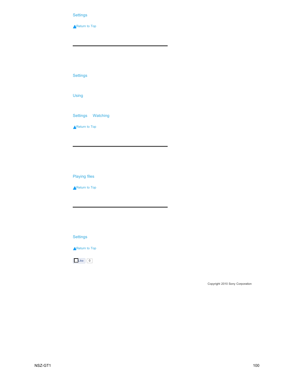 Sony NSZ-GT1 User Manual | Page 100 / 102