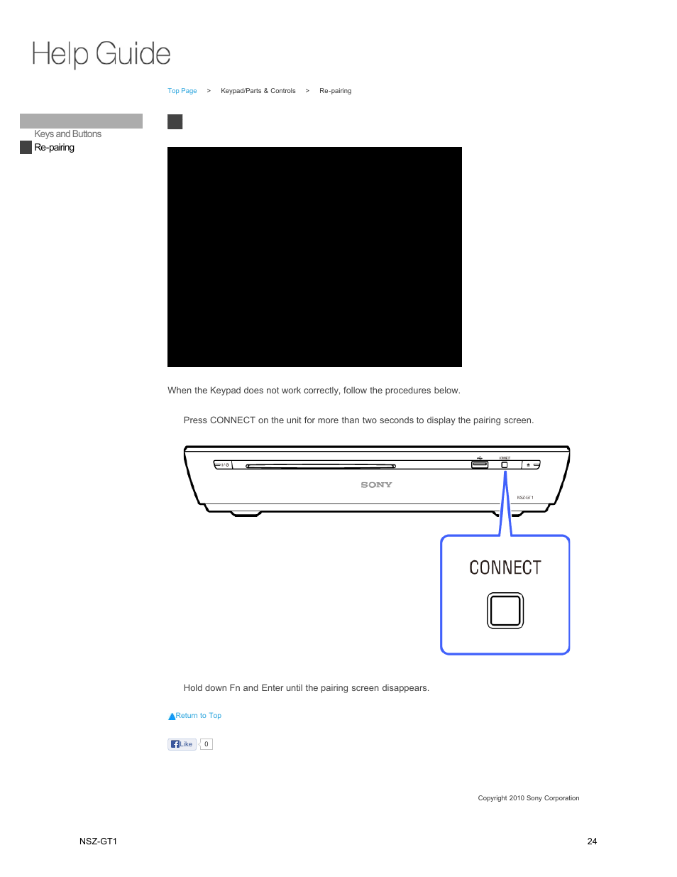 Re-pairing | Sony NSZ-GT1 User Manual | Page 24 / 102