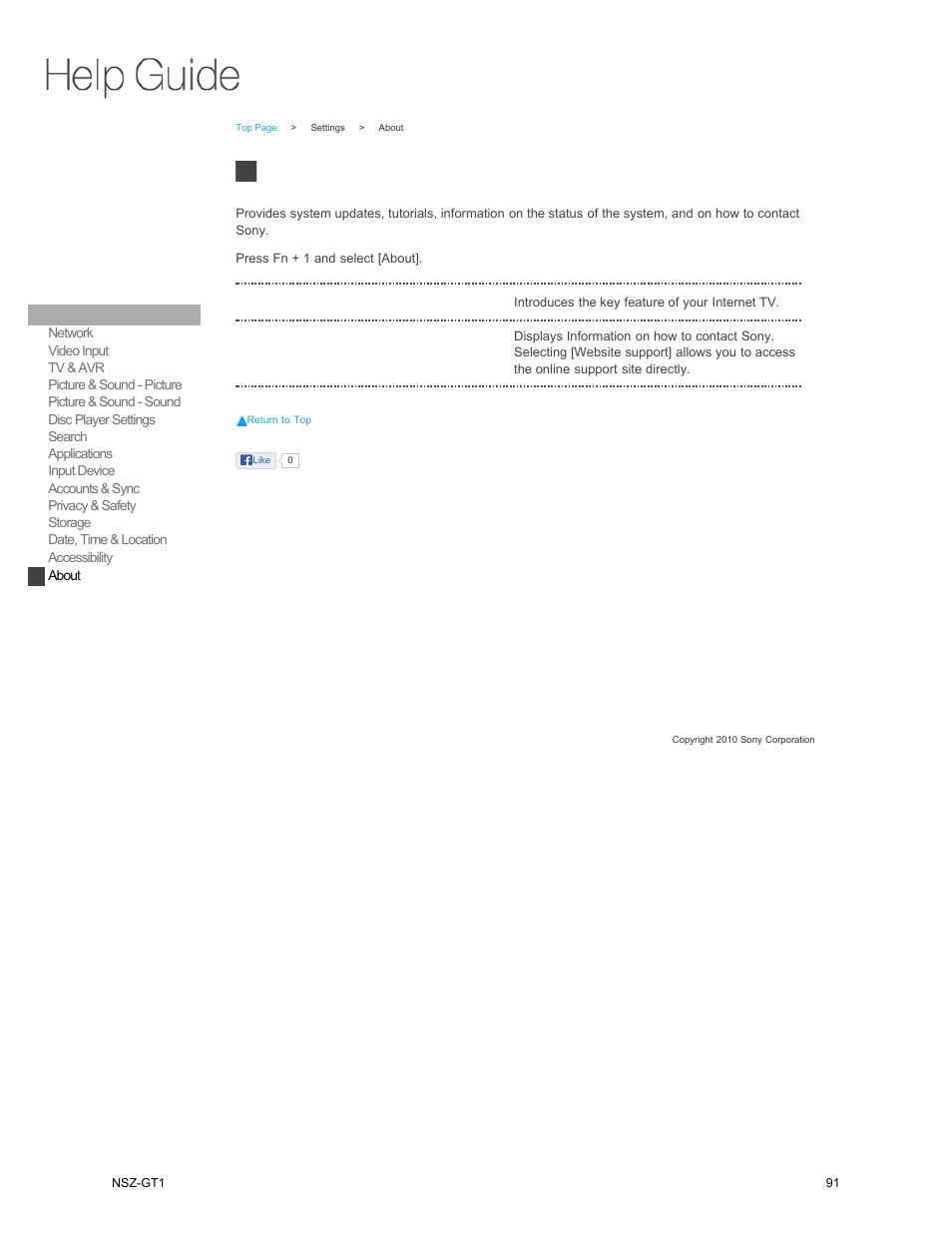 About | Sony NSZ-GT1 User Manual | Page 91 / 102