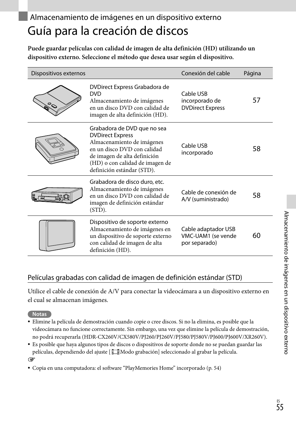 Guía para la creación de discos | Sony HDR-XR260V User Manual | Page 149 / 191