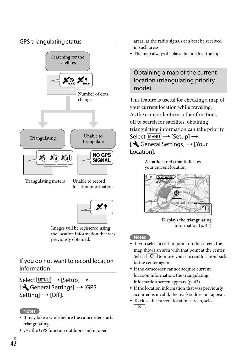 Select  [setup, General settings, Your location | Sony HDR-XR260V User Manual | Page 42 / 191