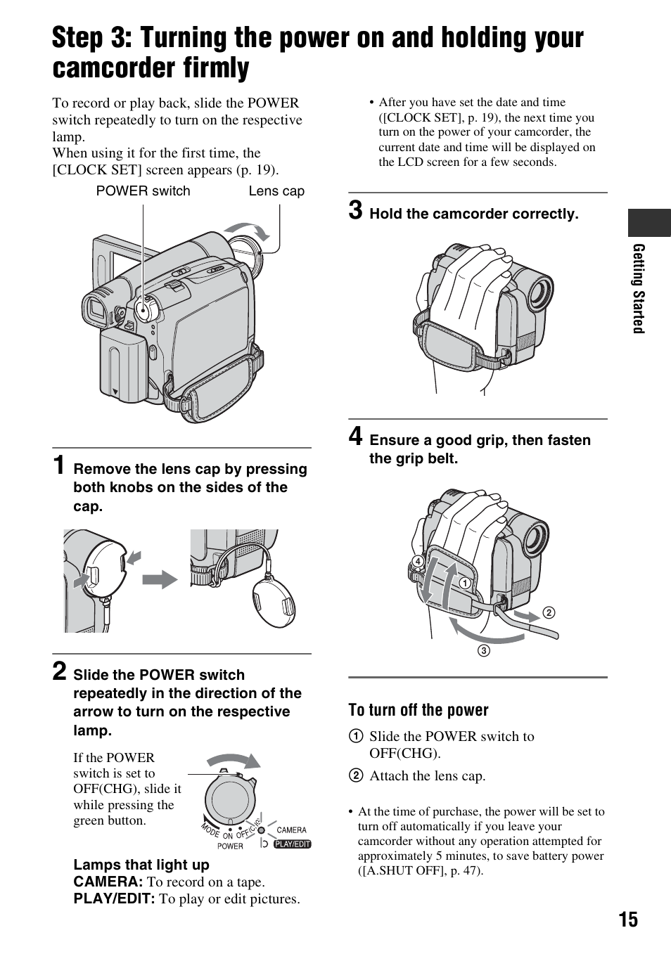P. 15 | Sony DCR-HC28 User Manual | Page 15 / 92