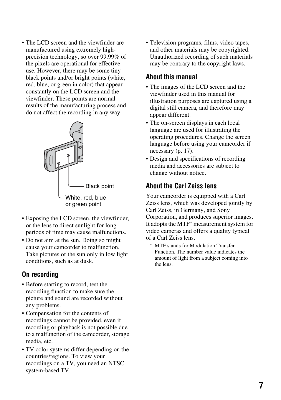 Sony DCR-HC28 User Manual | Page 7 / 92