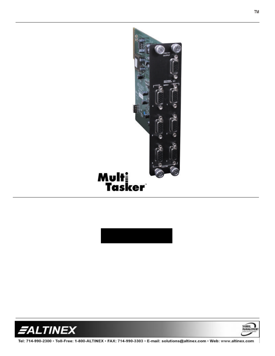 Altinex MULTI-TASKER MT104-102 User Manual | 12 pages