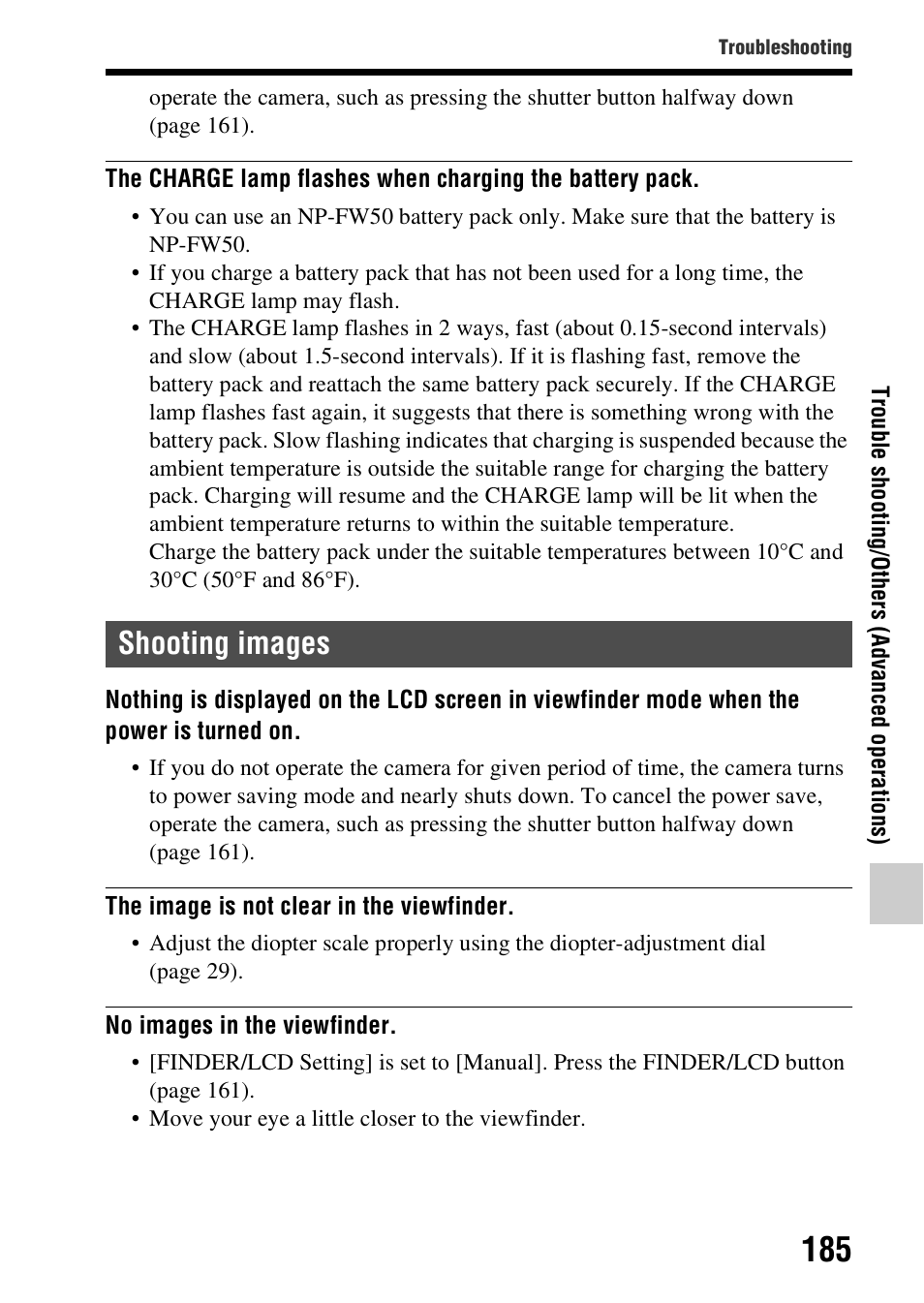 Shooting images | Sony SLT-A37 User Manual | Page 185 / 209