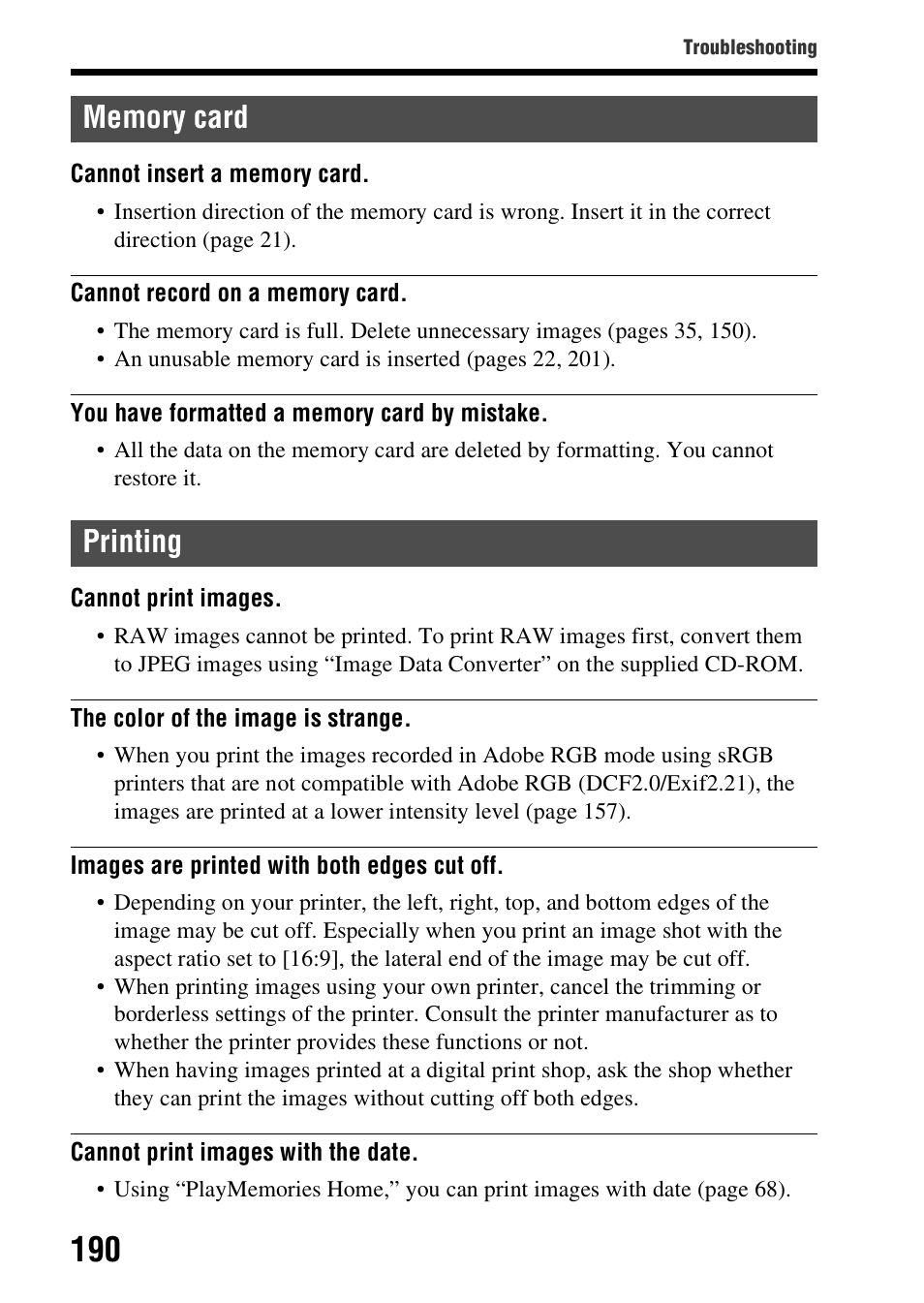 Sony SLT-A37 User Manual | Page 190 / 209