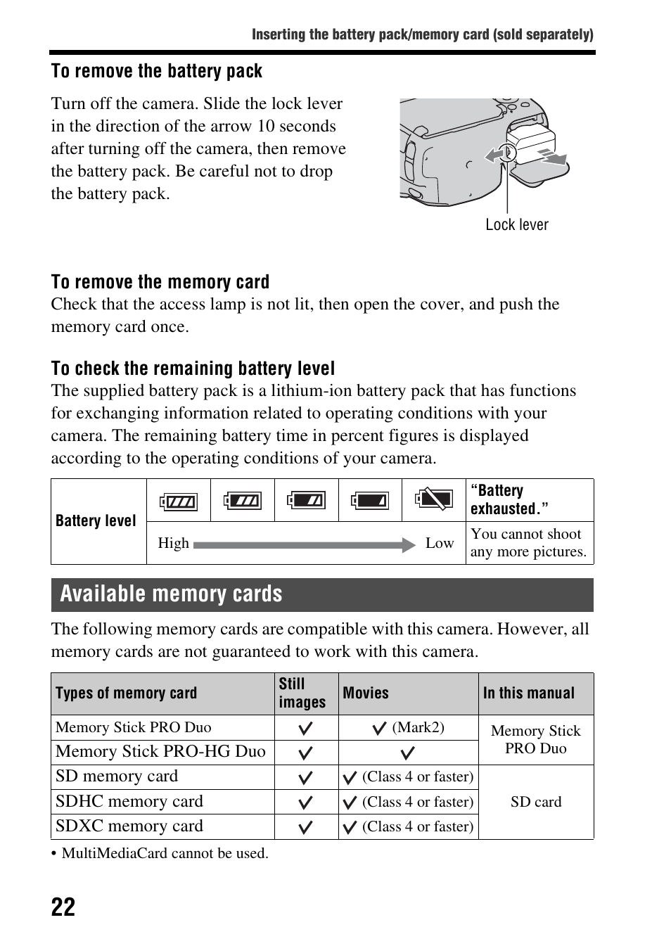 Sony SLT-A37 User Manual | Page 22 / 209