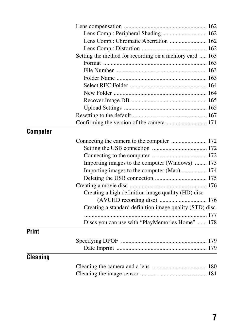 Sony SLT-A37 User Manual | Page 7 / 209