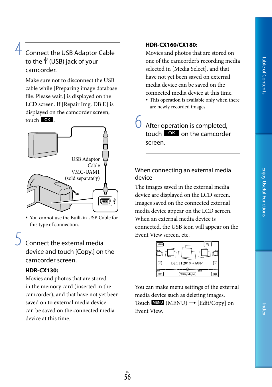 Sony HDR-CX130 User Manual | Page 56 / 108