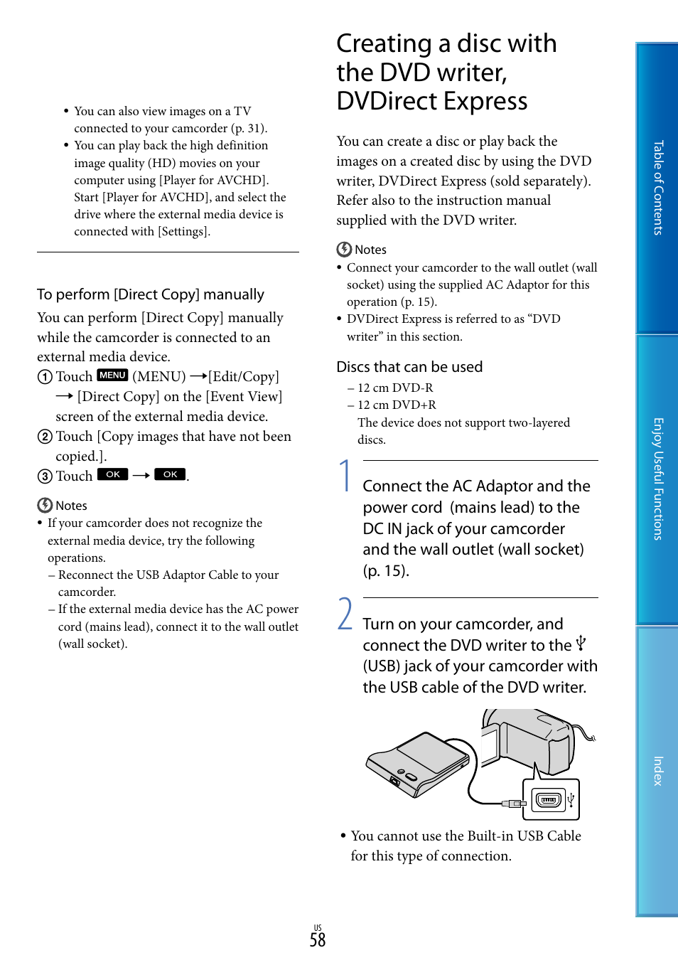 Sony HDR-CX130 User Manual | Page 58 / 108