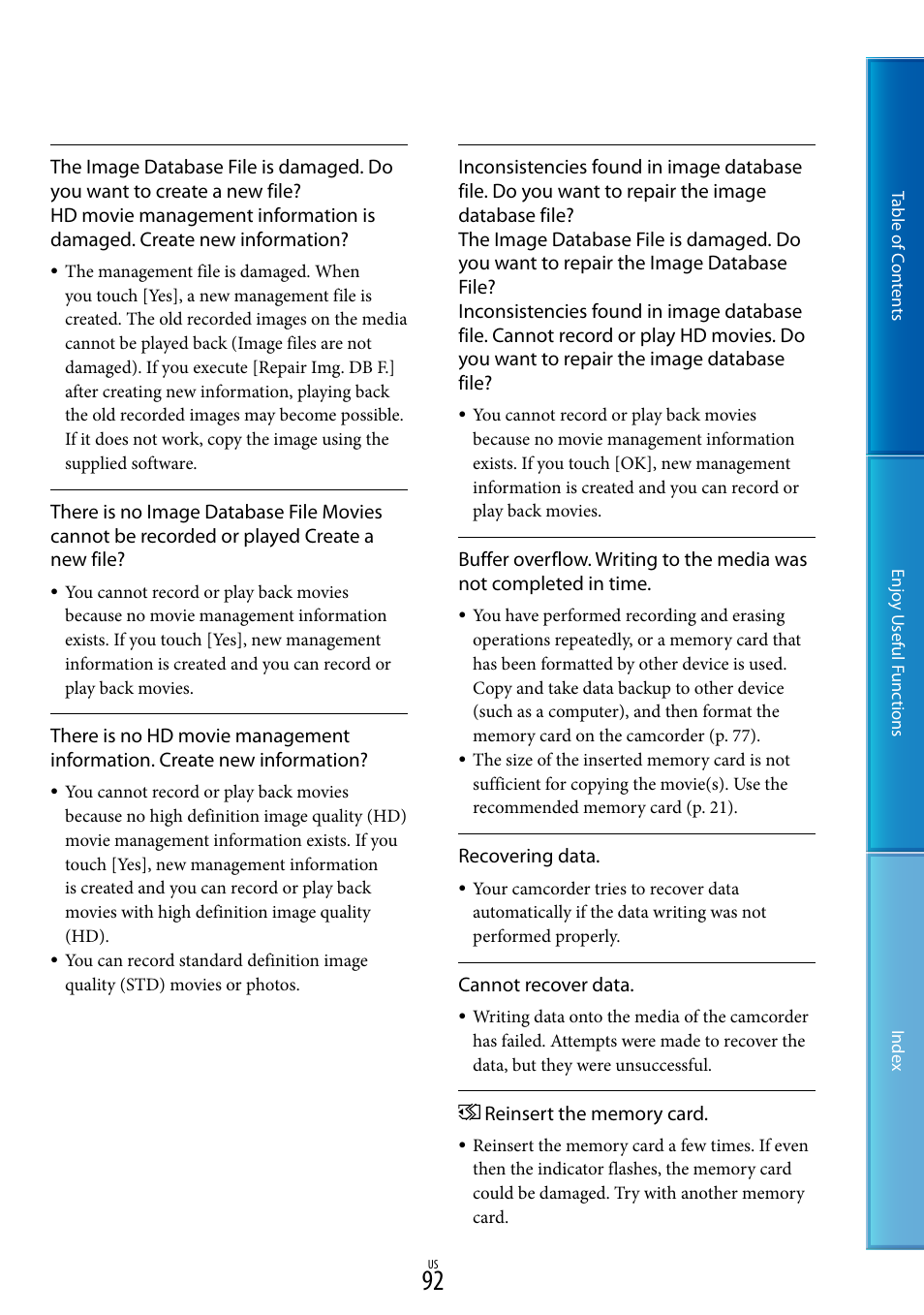 Sony HDR-CX130 User Manual | Page 92 / 108