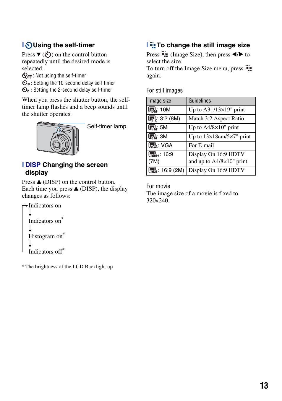 Sony DSC-S930 User Manual | Page 13 / 32