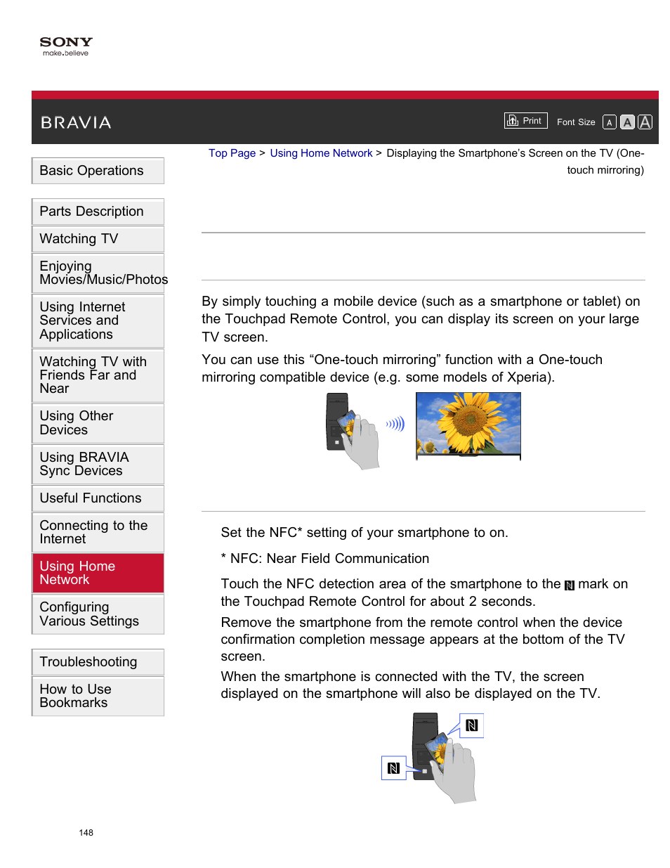 Nfc) | Sony KDL-55W950B User Manual | Page 154 / 245