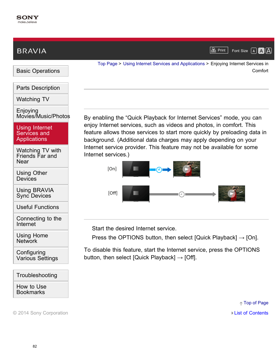 Enjoying internet services in comfort | Sony KDL-55W950B User Manual | Page 88 / 245