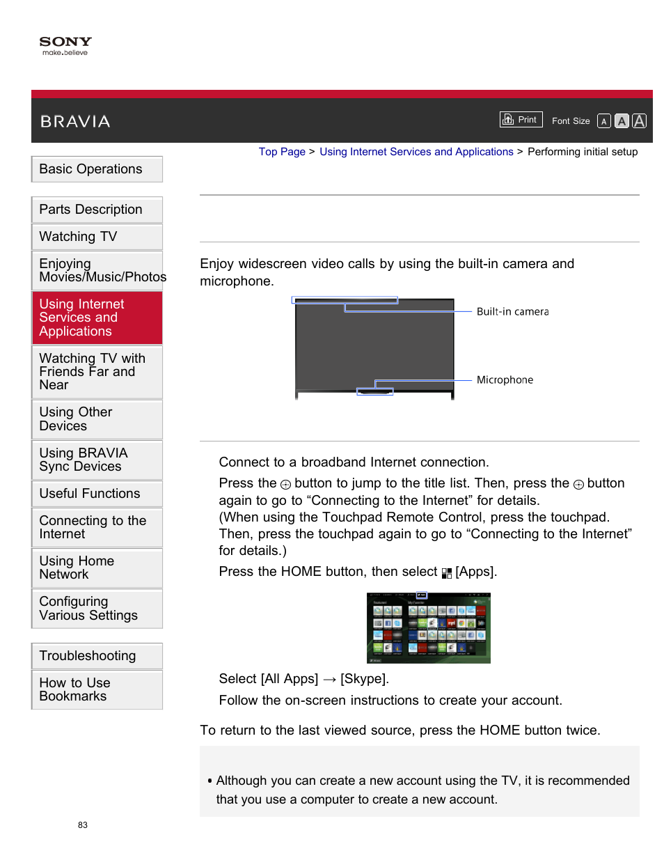 Performing initial setup | Sony KDL-55W950B User Manual | Page 89 / 245