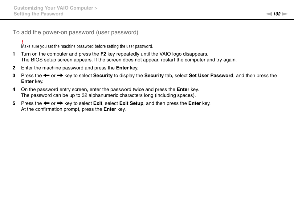 Sony VPCP114KX User Manual | Page 102 / 172