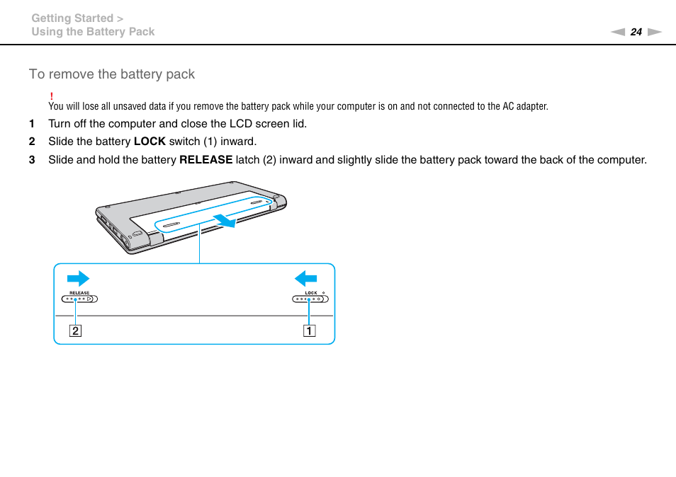 Sony VPCP114KX User Manual | Page 24 / 172