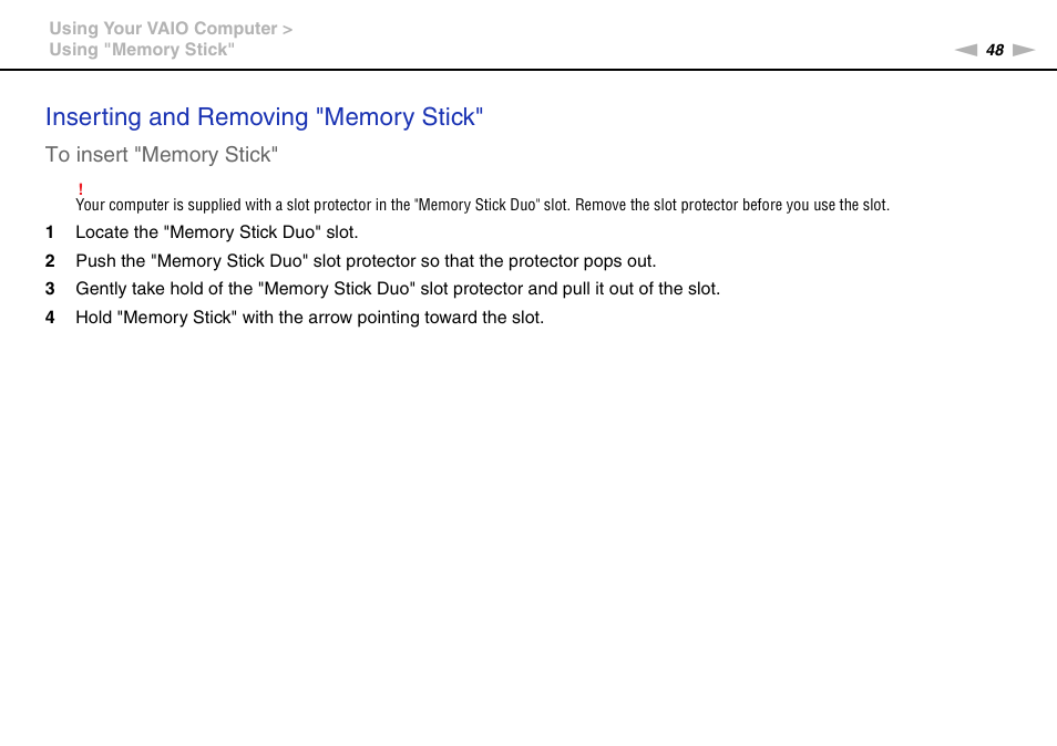 Sony VPCP114KX User Manual | Page 48 / 172