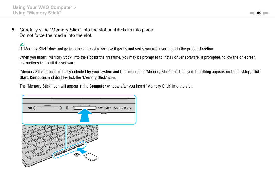 Sony VPCP114KX User Manual | Page 49 / 172