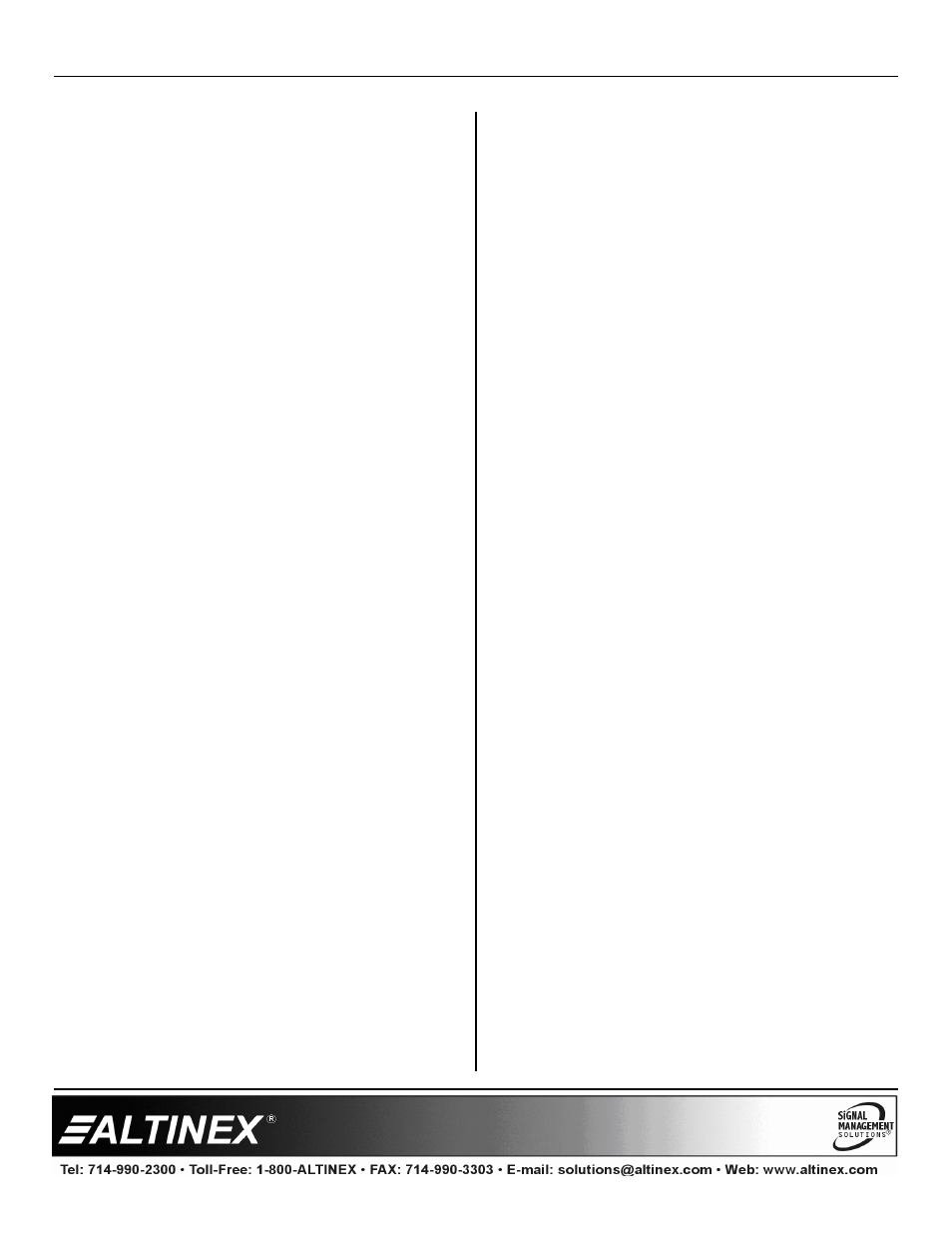 2 led is not green, 3 no sound, 4 no remote image | 5 remote image quality is poor, Distribution amplifiers | Altinex 1-In User Manual | Page 10 / 11