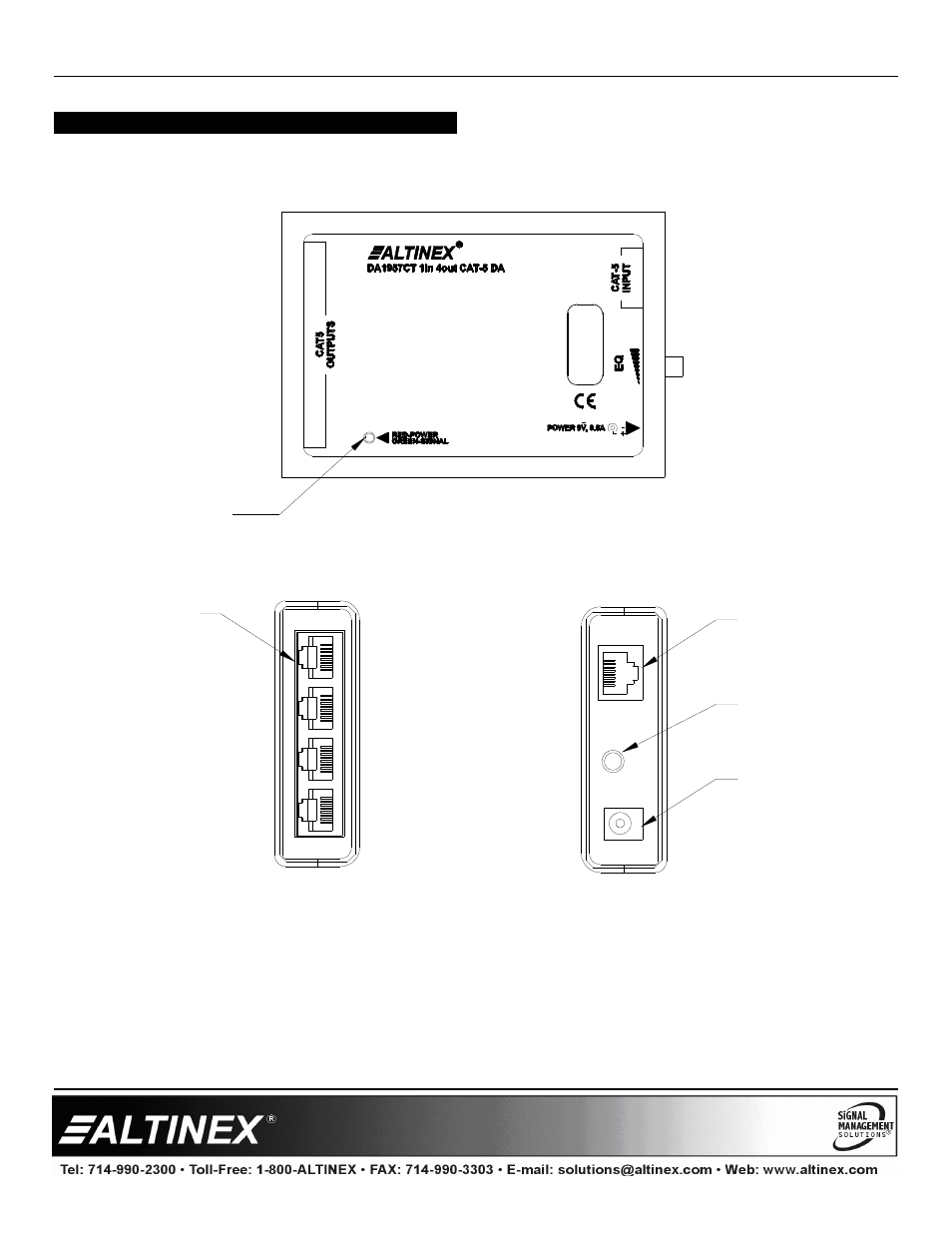 Product description, Distribution amplifiers | Altinex 1-In User Manual | Page 6 / 11