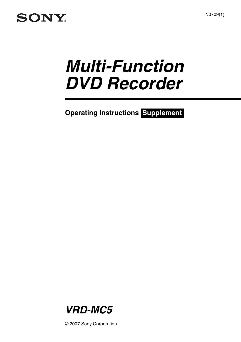 Sony VRD-MC5 User Manual | 12 pages