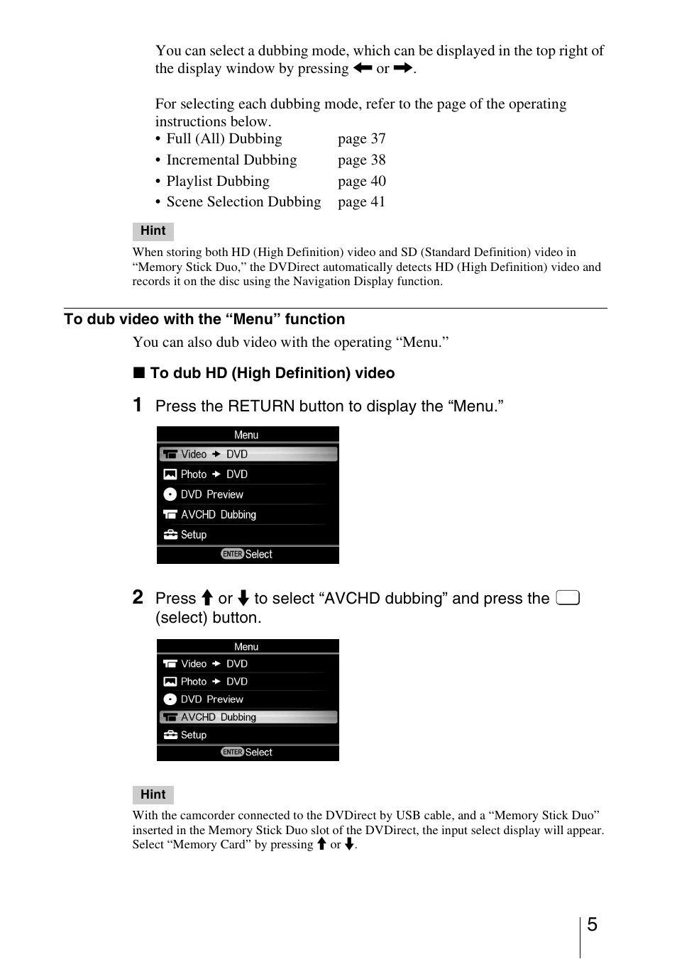 Sony VRD-MC5 User Manual | Page 5 / 12