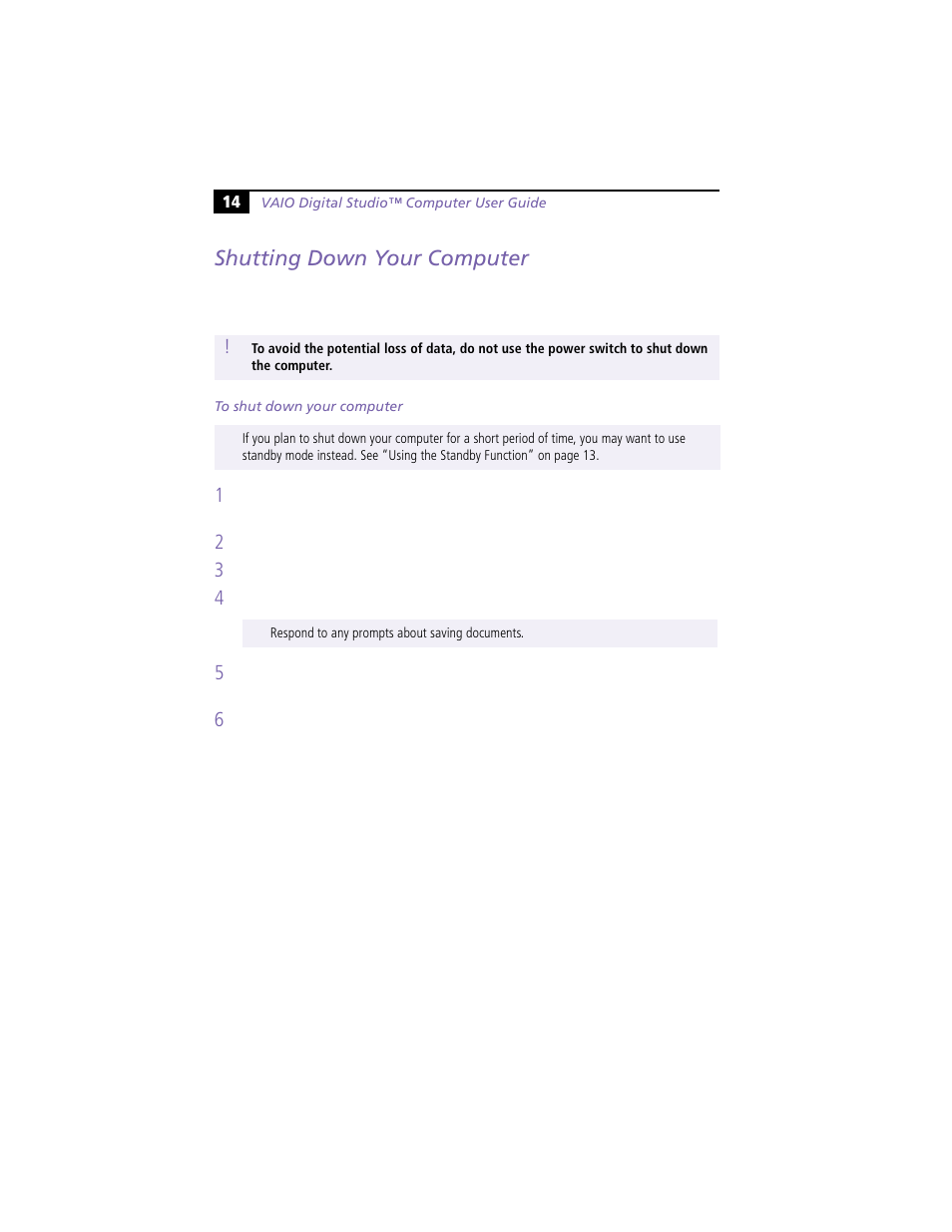 Shutting down your computer | Sony PCV-R549DS User Manual | Page 18 / 48