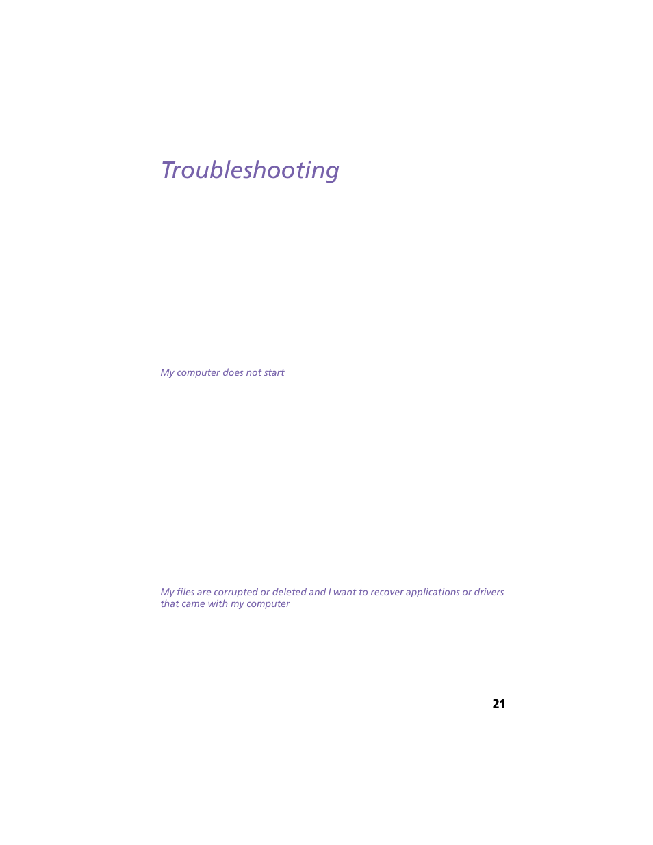 Troubleshooting | Sony PCV-R549DS User Manual | Page 25 / 48