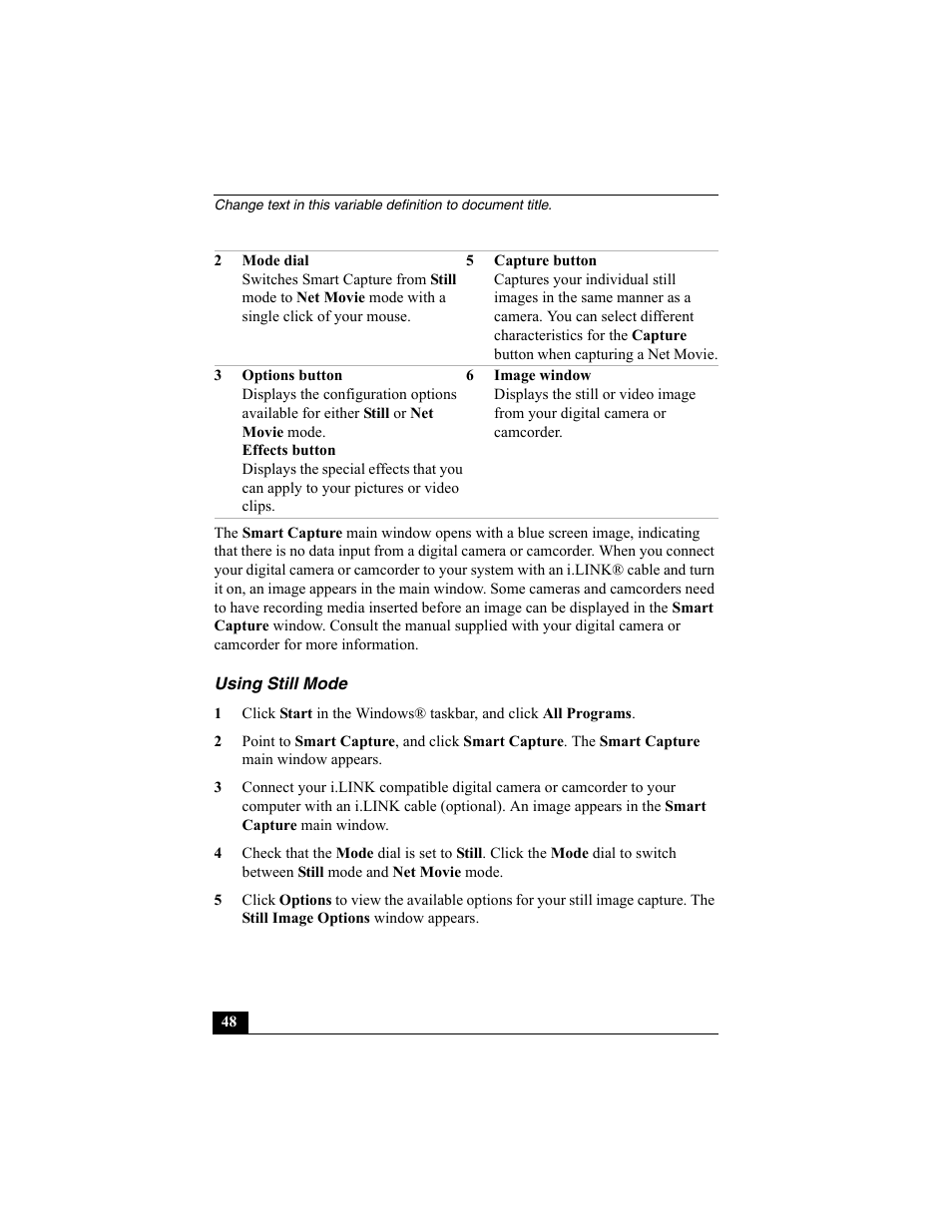 Using still mode | Sony PCG-R505EC User Manual | Page 140 / 222