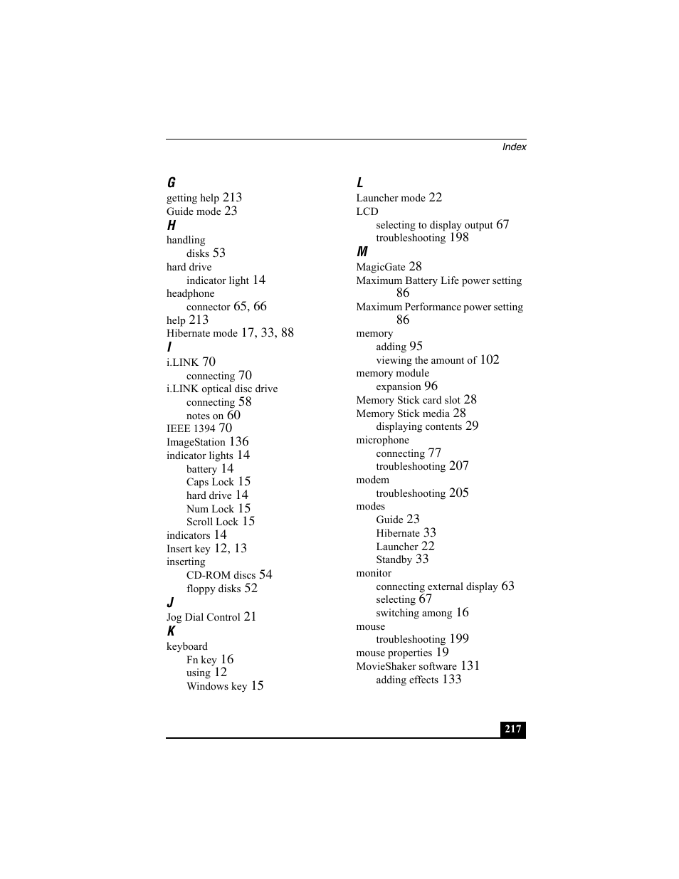 Sony PCG-R505EC User Manual | Page 217 / 222