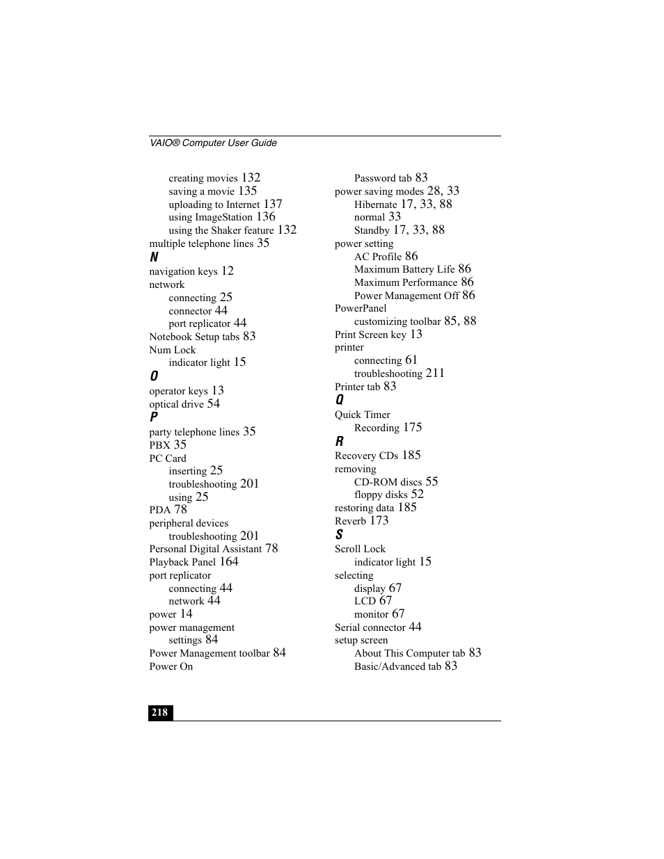 Sony PCG-R505EC User Manual | Page 218 / 222