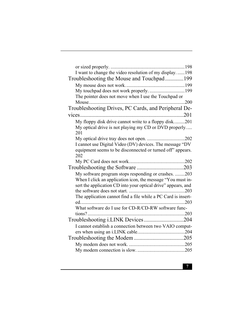 Sony PCG-R505EC User Manual | Page 7 / 222