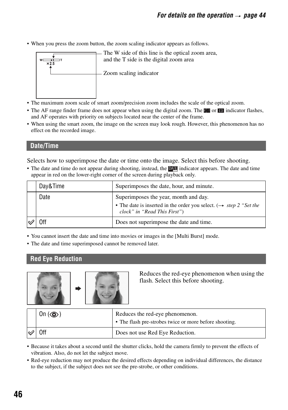 N (46), E (46) | Sony DSC-W7 User Manual | Page 46 / 99