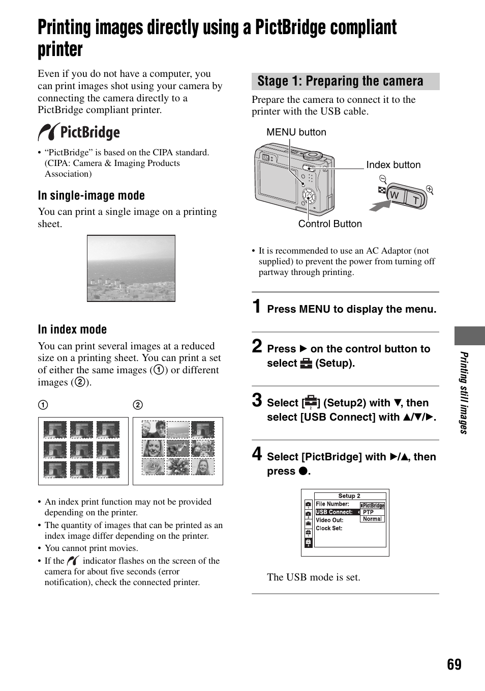 Ge 69, Stage 1: preparing the camera | Sony DSC-W7 User Manual | Page 69 / 99