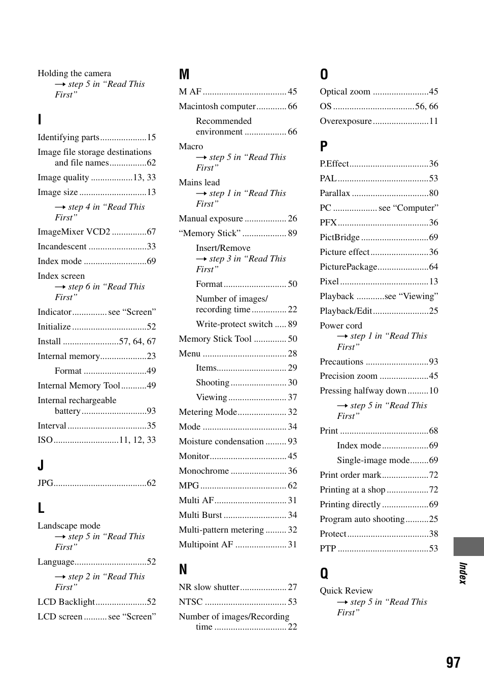 Sony DSC-W7 User Manual | Page 97 / 99