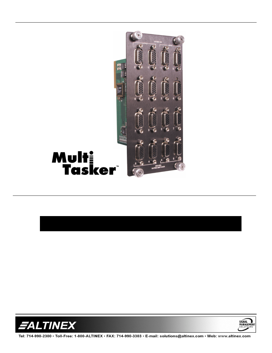 Altinex MT105-120/121 User Manual | 23 pages