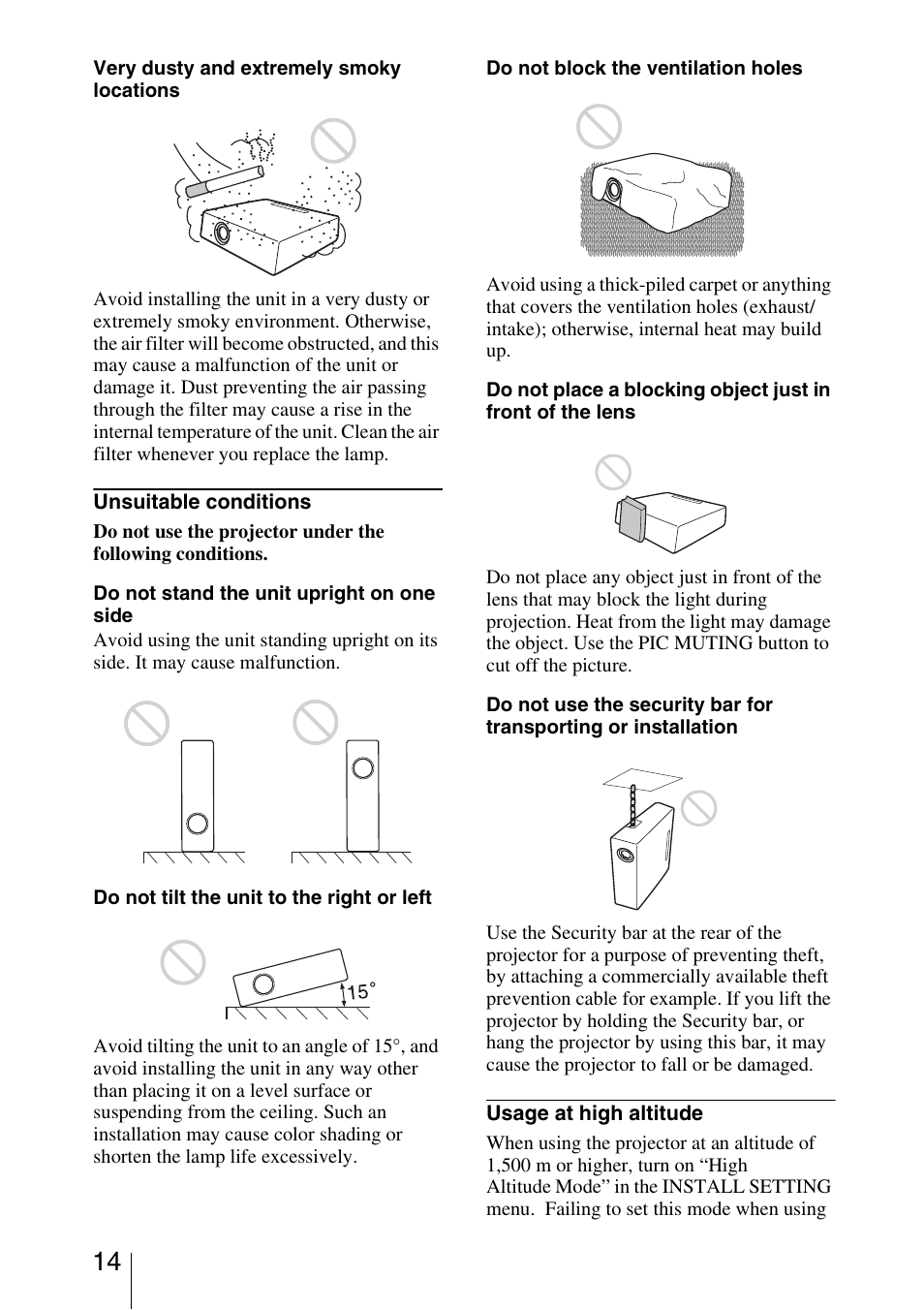 Sony VPL-BW7 User Manual | Page 14 / 64