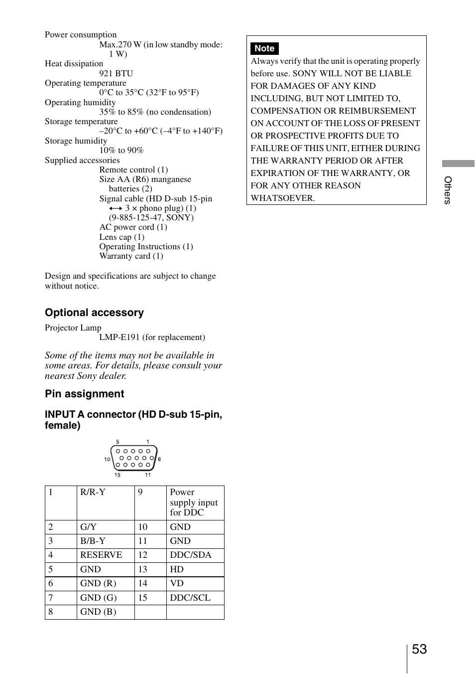 Sony VPL-BW7 User Manual | Page 53 / 64