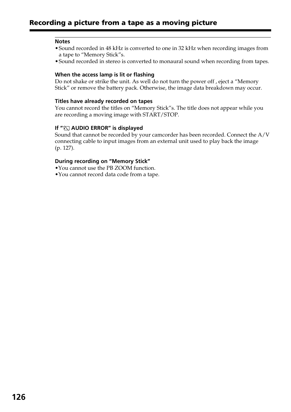 Sony DCR-TRV30 User Manual | Page 126 / 188