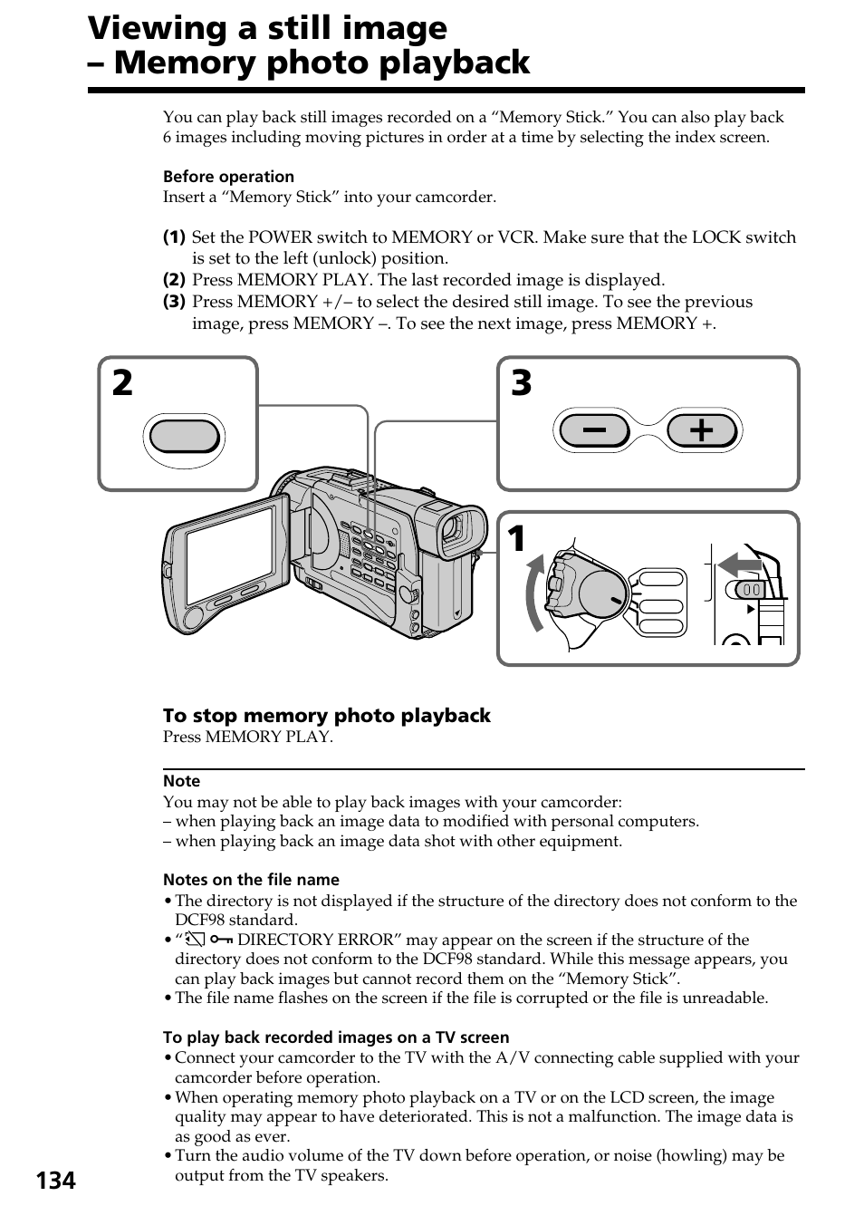 Play | Sony DCR-TRV30 User Manual | Page 134 / 188
