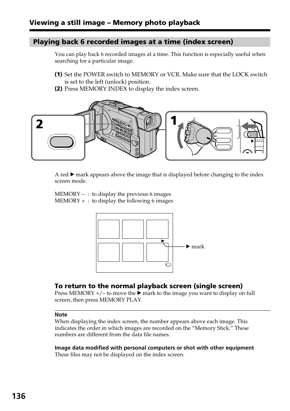 Index | Sony DCR-TRV30 User Manual | Page 136 / 188